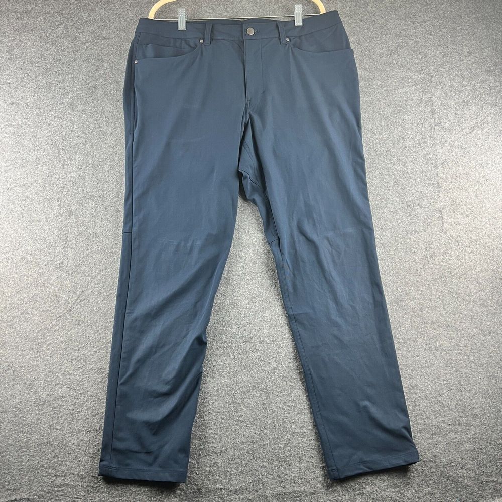 Lululemon Men's Size‎ 34 ABC Slim-Fit 5 Pocket Pants Warpstreme Black Navy Blue